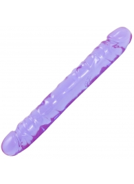 Двухсторонний фиалковый фаллос Crystal Jellies 12  Jr. Double Dong - 30,5 см. - Doc Johnson
