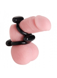 Двойное эрекционное кольцо Dual Stretch To Fit Cock and Ball Ring - XR Brands - в Нижнекамске купить с доставкой
