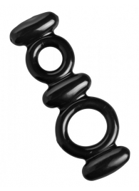 Двойное эрекционное кольцо Dual Stretch To Fit Cock and Ball Ring - XR Brands - в Нижнекамске купить с доставкой