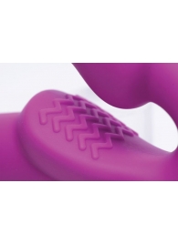 Ярко-розовый безремневой вибрострапон Evoke Vibrating Strapless Silicone Strap-on Dildo - XR Brands - купить с доставкой в Нижнекамске
