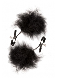 Зажимы для сосков с пухом FEATHERED NIPPLE CLAMPS - Blush Novelties - купить с доставкой в Нижнекамске