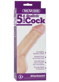 Насадка-реалистик для трусиков Vac-U-Lock 5  Realistic - 12,7 см. - Doc Johnson - купить с доставкой в Нижнекамске