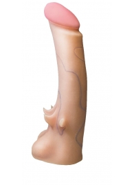 Телесная насадка REAL Standard с усиками на основании - 19 см. - LOVETOY (А-Полимер) - купить с доставкой в Нижнекамске