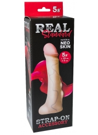 Реалистичная насадка с мошонкой REAL Standard - 18 см. - LOVETOY (А-Полимер) - купить с доставкой в Нижнекамске