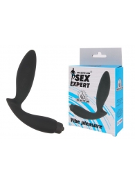 Чёрный вибростимулятор простаты Sex Expert Vibe Pleasure - Sex Expert - в Нижнекамске купить с доставкой