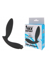Чёрный вибростимулятор простаты Sex Expert Vibe Pleasure - Sex Expert - в Нижнекамске купить с доставкой
