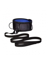 Чёрно-синий неопреновый ошейник с поводком - Sitabella - купить с доставкой в Нижнекамске