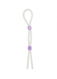 Прозрачное эрекционное кольцо-лассо SILICONE LASSO COCK RING DUAL BEADS - NMC - в Нижнекамске купить с доставкой