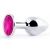 Серебристая анальная пробка с малиновым кристаллом - 7,2 см. - Anal Jewelry Plug - купить с доставкой в Нижнекамске
