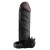 Чёрная вибронасадка с кольцом Vibrating Real Feel 2 Extension - 16 см. - Pipedream - в Нижнекамске купить с доставкой
