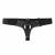 Чёрные кожаные трусики для больших насадок - БДСМ Арсенал - купить с доставкой в Нижнекамске