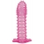 Гелевая розовая насадка с шипами - 12 см. - Toyfa Basic - в Нижнекамске купить с доставкой