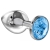 Большая серебристая анальная пробка Diamond Light blue Sparkle Large с голубым кристаллом - 8 см. - Lola Games - купить с доставкой в Нижнекамске