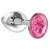 Малая серебристая анальная пробка Diamond Pink Sparkle Small с розовым кристаллом - 7 см. - Lola Games - купить с доставкой в Нижнекамске