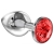 Большая серебристая анальная пробка Diamond Red Sparkle Large с красным кристаллом - 8 см. - Lola Games - купить с доставкой в Нижнекамске