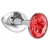 Малая серебристая анальная пробка Diamond Red Sparkle Small с красным кристаллом - 7 см. - Lola Games - купить с доставкой в Нижнекамске