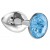 Малая серебристая анальная пробка Diamond Light blue Sparkle Small с голубым кристаллом - 7 см. - Lola Games - купить с доставкой в Нижнекамске