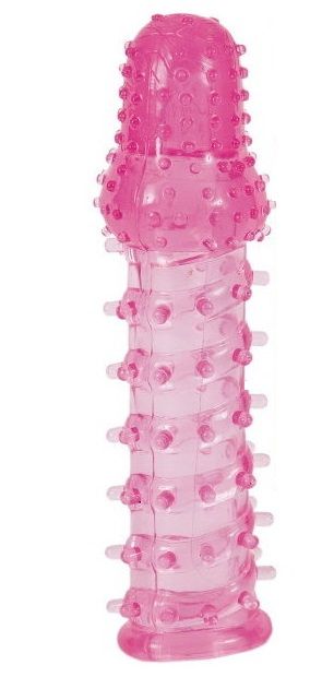 Розовая насадка с нежными шипами - 13,5 см. - Toyfa Basic - в Нижнекамске купить с доставкой