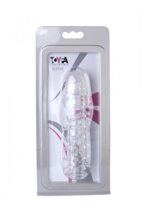 Прозрачная, закрытая насадка с шипами и точками - 13,5 см. - Toyfa Basic - в Нижнекамске купить с доставкой