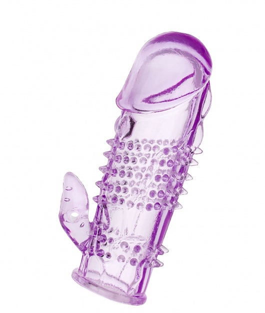 Фиолетовая насадка с коготком и шипами - 13 см. - Toyfa Basic - в Нижнекамске купить с доставкой