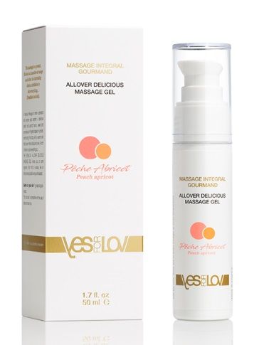 Универсальный массажный гель-смазка Allover Delicious Massage Gel с ароматом персика и аброкоса - 50 мл. - YESforLOV - купить с доставкой в Нижнекамске