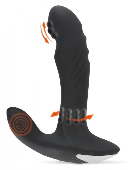 Черный вибромассажер простаты с функцией римминга Plug with Perineum Stimulator - 16,6 см. - Orion - в Нижнекамске купить с доставкой
