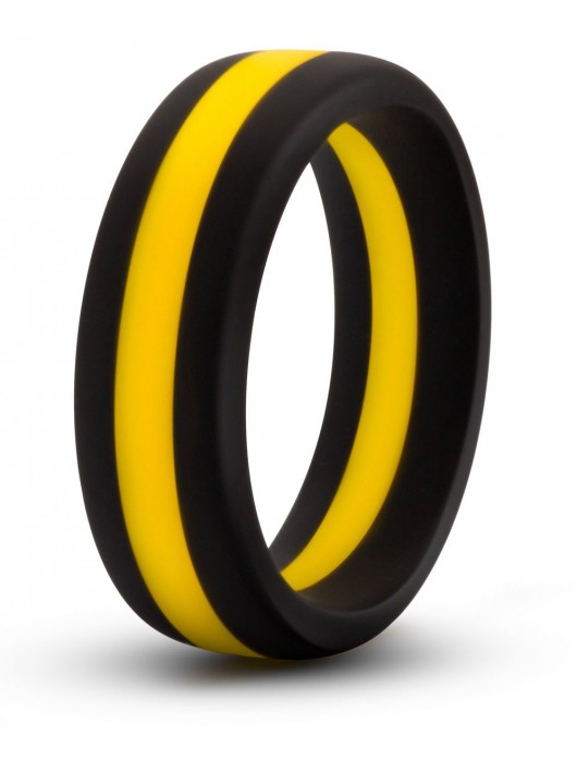 Черно-желтое силиконовое эрекционное кольцо Silicone Go Pro Cock Ring - Blush Novelties - в Нижнекамске купить с доставкой
