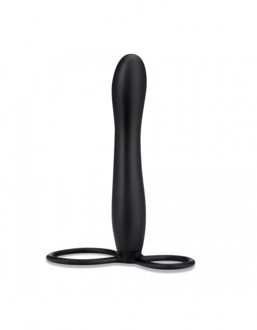 Черная насадка на пенис для двойной стимуляции Mojo BlackJack - 15 см. - Seven Creations - в Нижнекамске купить с доставкой