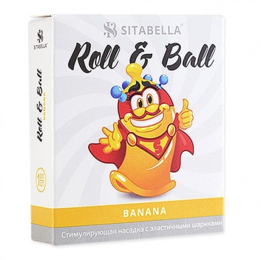 Стимулирующий презерватив-насадка Roll   Ball Banana - Sitabella - купить с доставкой в Нижнекамске