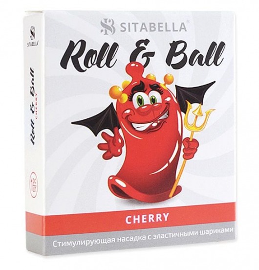 Стимулирующий презерватив-насадка Roll   Ball Cherry - Sitabella - купить с доставкой в Нижнекамске