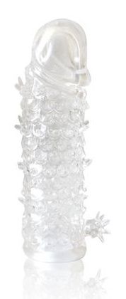 Закрытая прозрачная рельефная насадка Crystal sleeve - 13 см. - Erowoman-Eroman - в Нижнекамске купить с доставкой