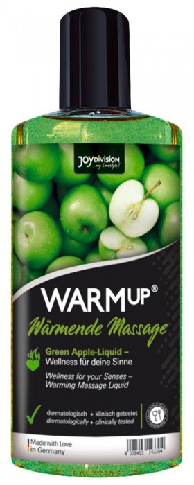 Массажное масло WARMup Green Apple с ароматом яблока - 150 мл. - Joy Division - купить с доставкой в Нижнекамске