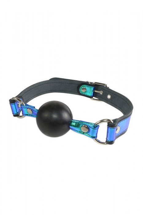 Кляп-шарик на чёрно-синих ремешках - Sitabella - купить с доставкой в Нижнекамске