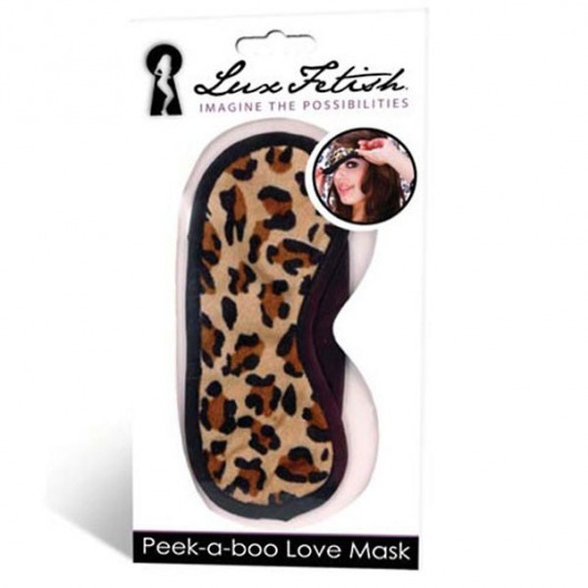 Леопардовая маска на глаза Peek-a-Boo - Lux Fetish - купить с доставкой в Нижнекамске