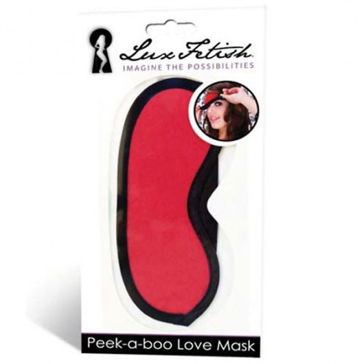 Красная маска на глаза Peek-a-Boo - Lux Fetish - купить с доставкой в Нижнекамске