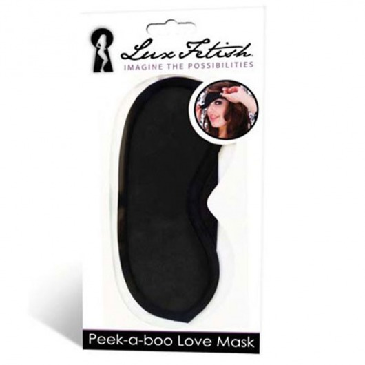Черная маска на глаза Peek-a-Boo - Lux Fetish - купить с доставкой в Нижнекамске