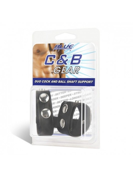 Двойной поддерживаюший ремень для пениса с заклепками - BlueLine - купить с доставкой в Нижнекамске