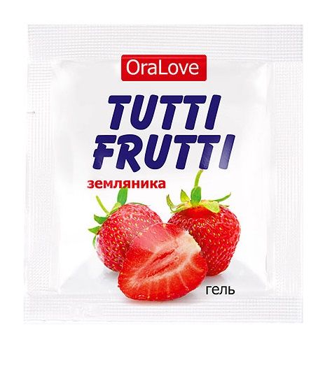 Пробник гель-смазки Tutti-frutti с земляничным вкусом - 4 гр. - Биоритм - купить с доставкой в Нижнекамске