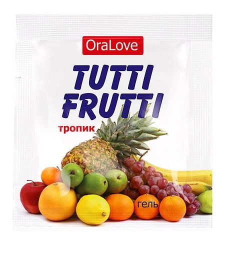 Пробник гель-смазки Tutti-frutti со вкусом тропических фруктов - 4 гр. - Биоритм - купить с доставкой в Нижнекамске