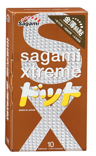 Презервативы Sagami Xtreme FEEL UP с точечной текстурой и линиями прилегания - 10 шт. - Sagami - купить с доставкой в Нижнекамске
