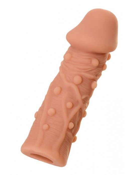 Телесная реалистичная насадка KOKOS Extreme Sleeve 06 с дополнительной стимуляцией - 12,7 см. - KOKOS - в Нижнекамске купить с доставкой