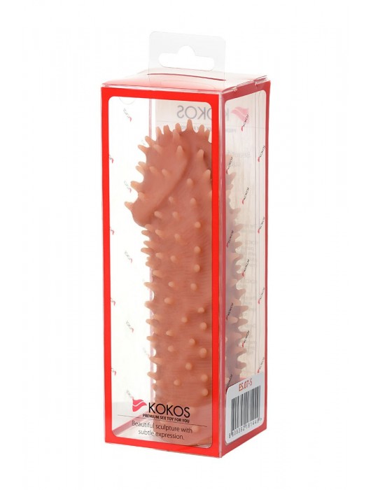 Телесная реалистичная насадка KOKOS Extreme Sleeve 07 с дополнительной стимуляцией - 12,7 см. - KOKOS - в Нижнекамске купить с доставкой