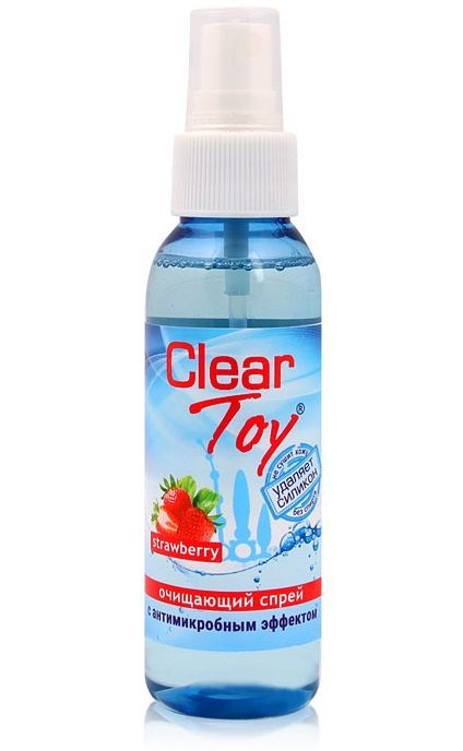 Очищающий спрей для игрушек CLEAR TOY Strawberry - 100 мл. - Биоритм - купить с доставкой в Нижнекамске