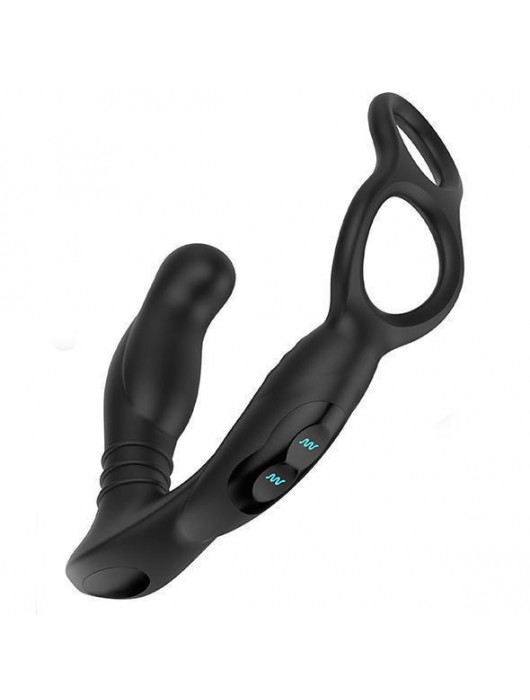 Черная анальная пробка NEXUS SIMUL8 с фиксацией на теле кольцами - Nexus Range - в Нижнекамске купить с доставкой