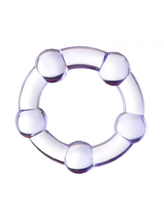 Фиолетовое эрекционное кольцо на пенис с бусинами - Штучки-дрючки - в Нижнекамске купить с доставкой