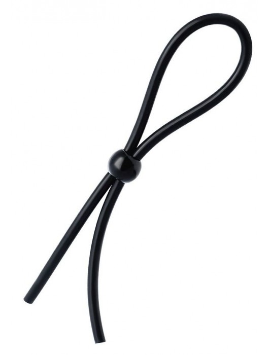Черное лассо на пенис с одной бусиной - A-toys - в Нижнекамске купить с доставкой
