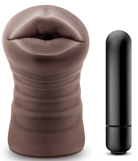 Коричневый мастурбатор-ротик Heather - Blush Novelties - в Нижнекамске купить с доставкой