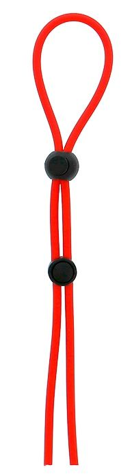 Красное лассо на пенис с двумя бусинами STRETCHY LASSO CAGE - Dream Toys - в Нижнекамске купить с доставкой