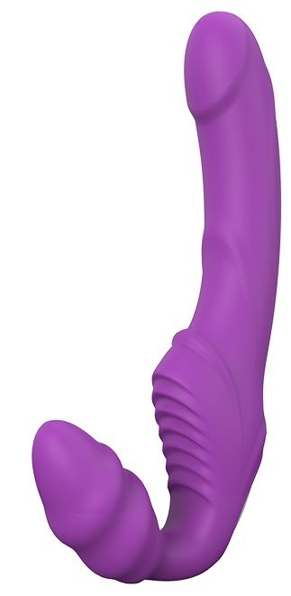 Фиолетовый безремневой вибрострапон DOUBLE DIPPER - Dream Toys - купить с доставкой в Нижнекамске