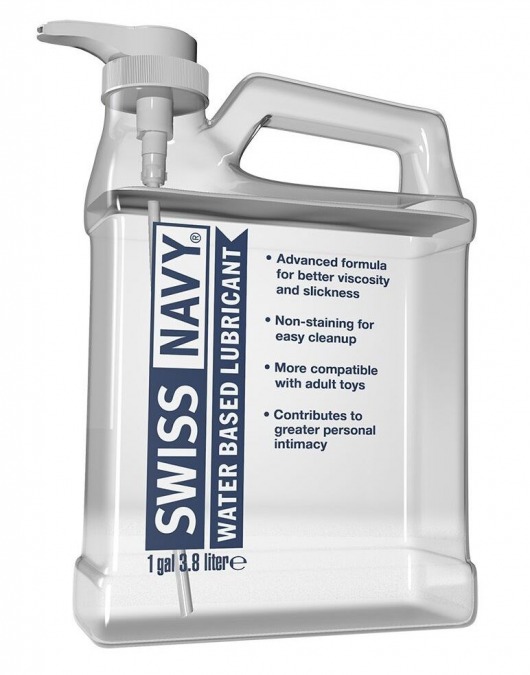 Канистра лубриканта Swiss Navy Water Based Lube на водной основе - 3,8 л. - Swiss navy - купить с доставкой в Нижнекамске